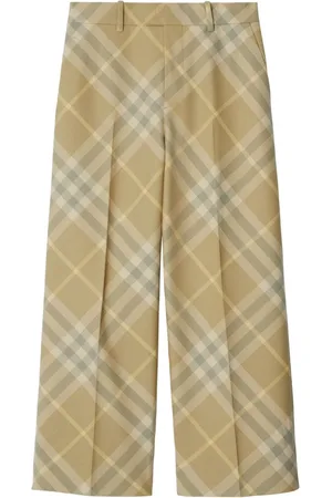Burberry Check-print tailored wool trousers
