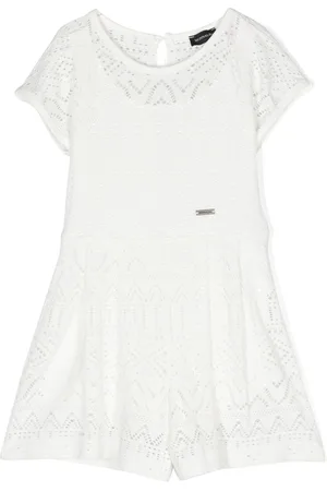 MONNALISA Short-sleeved lace jumpsuit