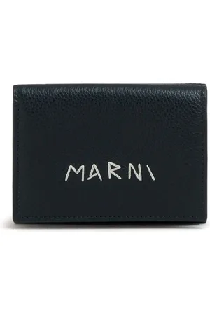 Marni Logo-embroidered leather wallet