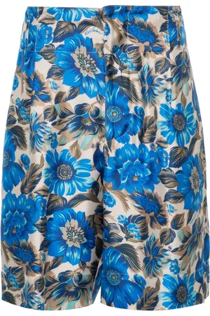 Moschino Floral-print silk shorts