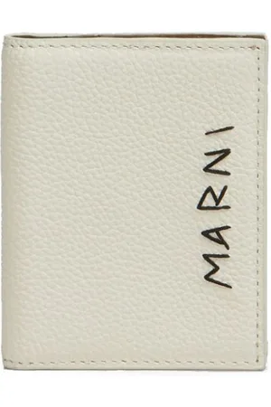 Marni Logo-embroidered leather cardholder