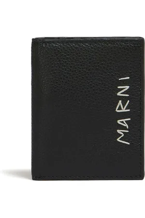 Marni Logo-stitch bi-fold leather wallet