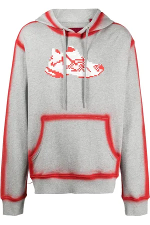 MOSTLY HEARD RARELY SEEN Red Runner graphic-print cotton hoodie