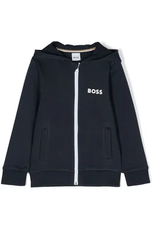 HUGO BOSS Logo-print zip-up hoodie