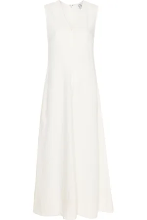 Totême V-neck flared maxi dress
