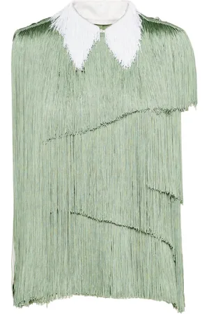 Prada Fringed organza blouse