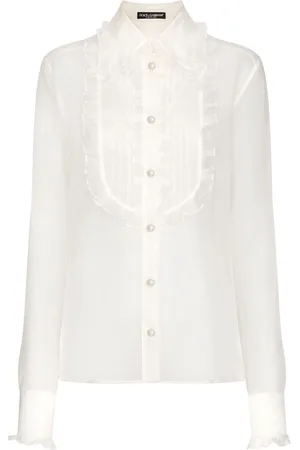 Dolce & Gabbana Ruffled sheer cotton blouse