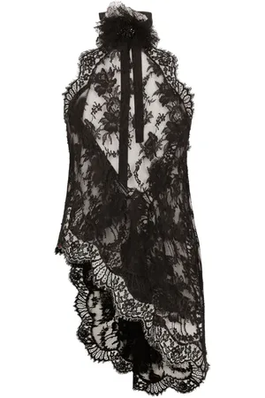 Dolce & Gabbana Floral-lace asymmetric blouse