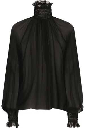 Dolce & Gabbana High-neck sheer silk blouse