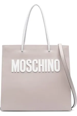 Moschino logo-patch Leather Tote Bag - Farfetch