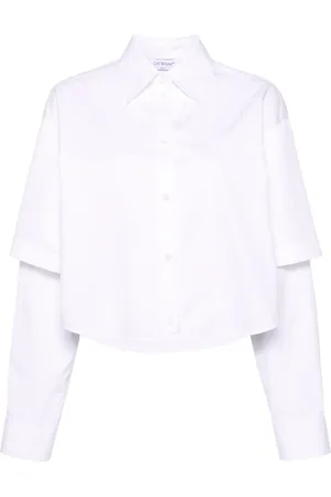 OFF-WHITE Logo-embroidery layered cotton shirt
