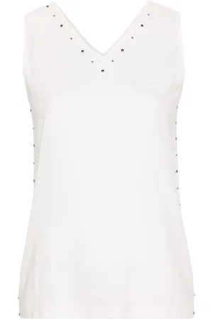 Fabiana Filippi Studed V-neck crepe blouse