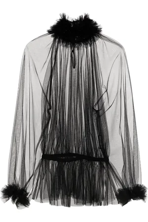 Dolce & Gabbana Ruffle-trim tulle blouse