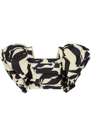 Rebecca Vallance Pompidou abstract-print crop blouse