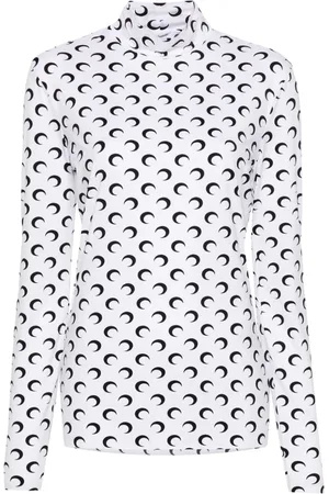 Marine Serre Moon-print mock-neck T-shirt