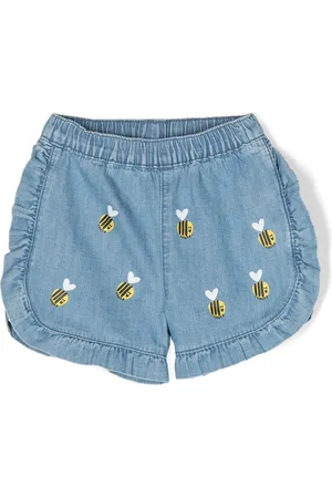 Stella McCartney Bee-print denim shorts