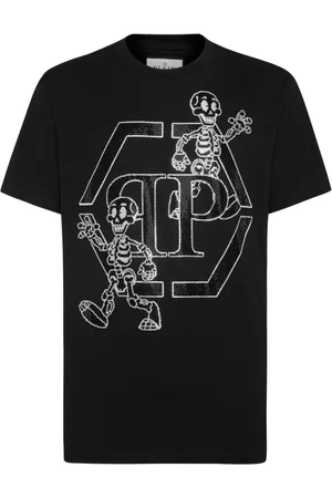 Philipp Plein Rhinestone-skeleton cotton T-shirt
