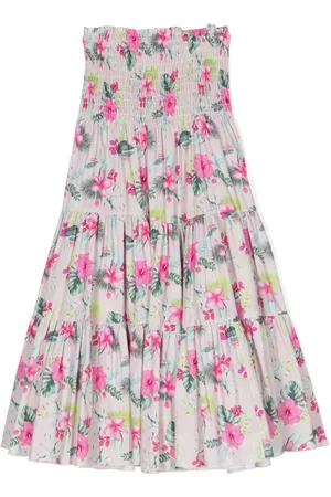 MONNALISA Sleeveless botanical-print dress