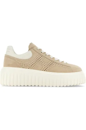 Hogan H-Stripes logo-perforated leather sneakers