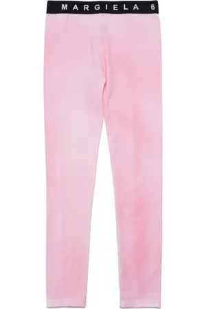 Maison Margiela Logo-waistband tie-dye print leggings