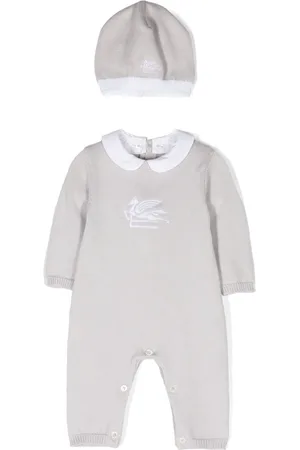 Etro Pegaso-motif knitted babygrow set