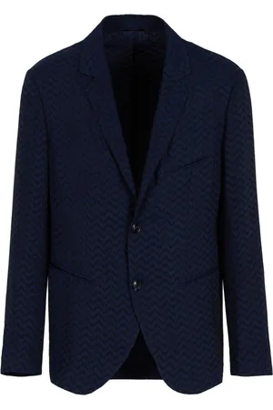 Giorgio Armani Zigzag-print single-breasted blazer