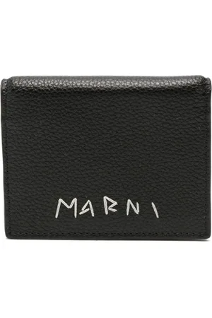 Marni Logo-embroidered bi-fold wallet
