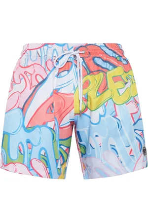 Philipp Plein Graffiti-print swim shorts