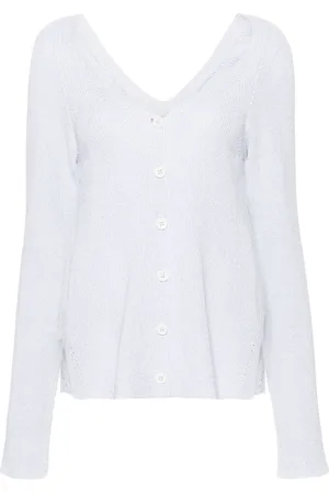 Fabiana Filippi Lurex-detailed ribbed-knit cardigan