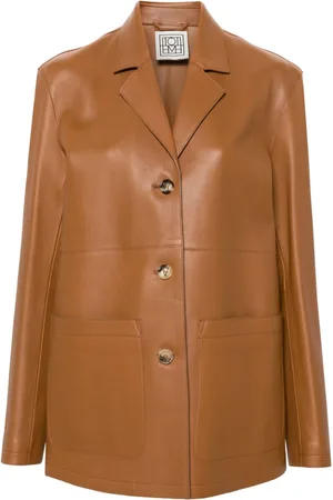 Totême Notched-lapels leather jacket