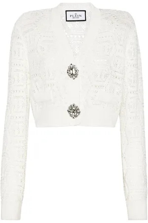 Philipp Plein Monogram crochet-knit cardigan