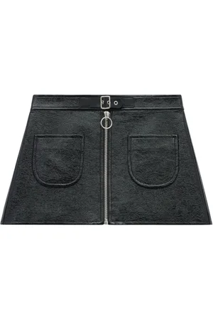 Courrèges Buckle-strap crinkled miniskirt