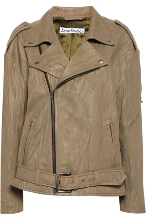 Acne Studios Crinkled-finish biker jacket