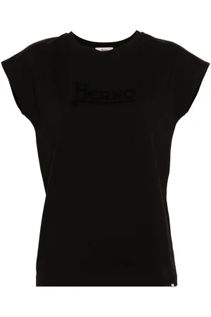 HERNO Logo-embellished cap-sleeve T-shirt