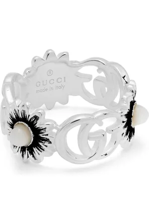 Gucci Marmont floral-motif band ring