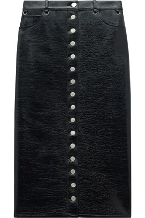 Courrèges Multiflex patent-finish midi skirt