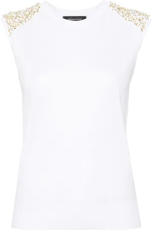 Fabiana Filippi Sequin-embellished fine-knit top