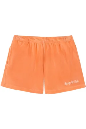 Sporty & Rich Italic Logo cotton track shorts