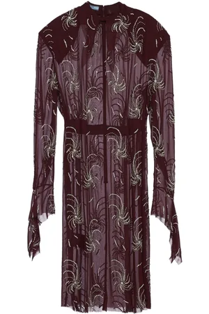 Prada Embroidered georgette dress