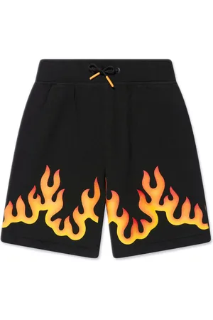HUGO BOSS Flame-print cotton-blend shorts