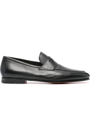 santoni Penny-slot leather loafers