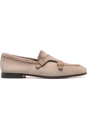 santoni Buckled suede Monk shoes