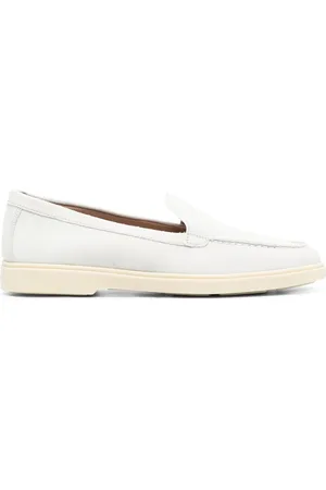 santoni Round-toe suede loafers