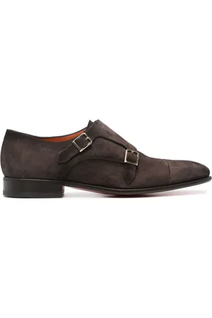 santoni Buckled suede Monk shoes
