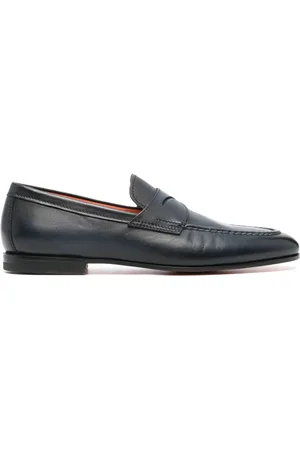 santoni Penny-slot leather loafers