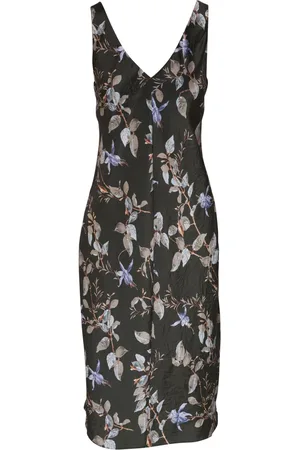 Vince Floral-print satin midi dress