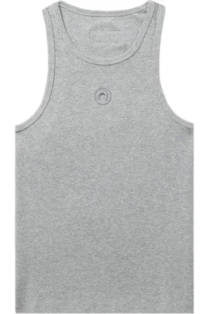 Marine Serre Crescent Moon-embroidered tank top