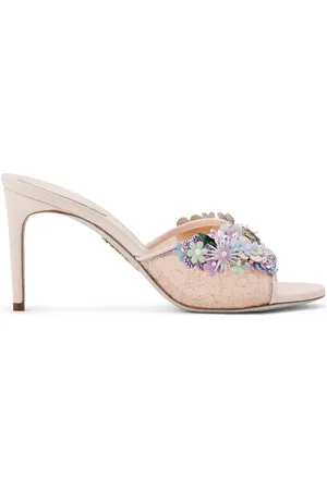 RENE CAOVILLA 80mm floral-appliqu?? sandals