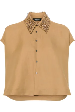 Fabiana Filippi Beaded cap-sleeve shirt