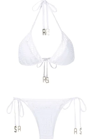 AMIR SLAMA Logo-pendant stretch bikini